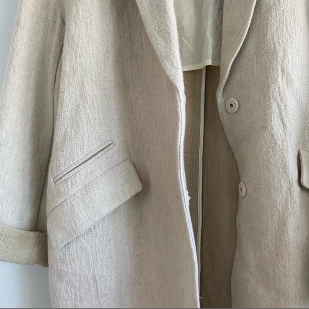 Anthropologie/See U Soon Oatmeal Wool Cotton Blend Coat - Picture 6 of 10